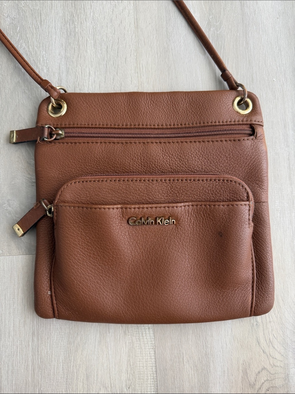Calvin Klein Slim Leather Crossbody Bag